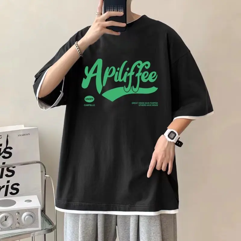 American Vintage Letter Print Men O-Neck T-Shirts 8XL Large Size Fake Two T Shirts Summer Casual Couple Shirts Short Sleeve Tee
American Vintage Letter Print Men O-Neck T-Shirts 8XL Large Size Fake Two T Shirts Summer Casual Couple Shirts Short Sleeve Tee