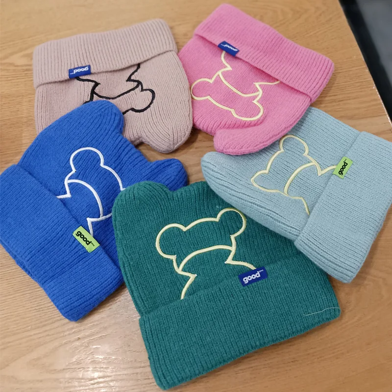 Fashion Casual Hat Outdoor Travel Women's Autumn Winter Wool Pullover Warm Hat Cartoon Bear Hat Embroidered Knit Hat XU04
Fashion Casual Hat Outdoor Travel Women's Autumn Winter Wool Pullover Warm Hat Cartoon Bear Hat Embroidered Knit Hat XU04