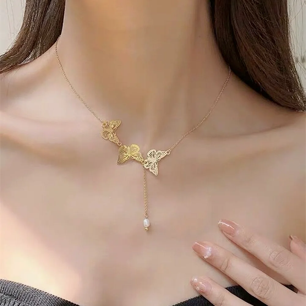 Fashion Jewelry Thin Short Chain Necklace Sweet Korean Jewelry Butterfly Necklace Simulated Pearl Pendant Necklace Party Gifts
Fashion Jewelry Thin Short Chain Necklace Sweet Korean Jewelry Butterfly Necklace Simulated Pearl Pendant Necklace Party Gifts
