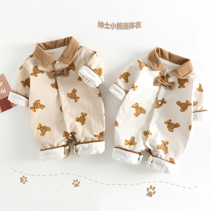 Newborn Baby Spring Autumn Jumpsuit Little Boys Girls Full Sleeve Turn Down Collar Toddler Romper Cotton Cute Bear Babysuits
Newborn Baby Spring Autumn Jumpsuit Little Boys Girls Full Sleeve Turn Down Collar Toddler Romper Cotton Cute Bear Babysuits