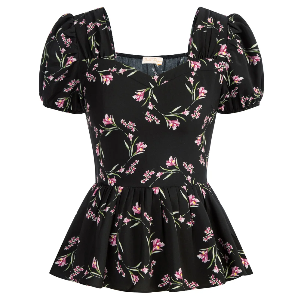 Womens Tee Summer Clothes Vintage Peplum Hem Tops Floral Print Slim Lady 2022 Puffed Short Sleeve Square Neck T Shirt And Tops
Womens Tee Summer Clothes Vintage Peplum Hem Tops Floral Print Slim Lady 2022 Puffed Short Sleeve Square Neck T Shirt And Tops