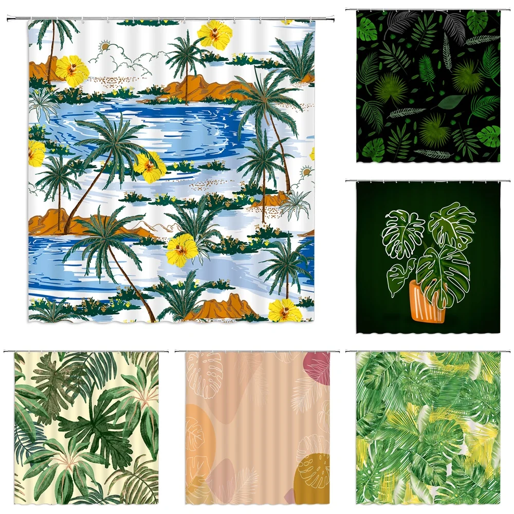 Plant Leaf Shower Curtain Set with Hooks Waterproof Fabric Tropical Palm Leaves Bathroom Curtain Pad Bathroom Bath Curtain
Plant Leaf Shower Curtain Set with Hooks Waterproof Fabric Tropical Palm Leaves Bathroom Curtain Pad Bathroom Bath Curtain