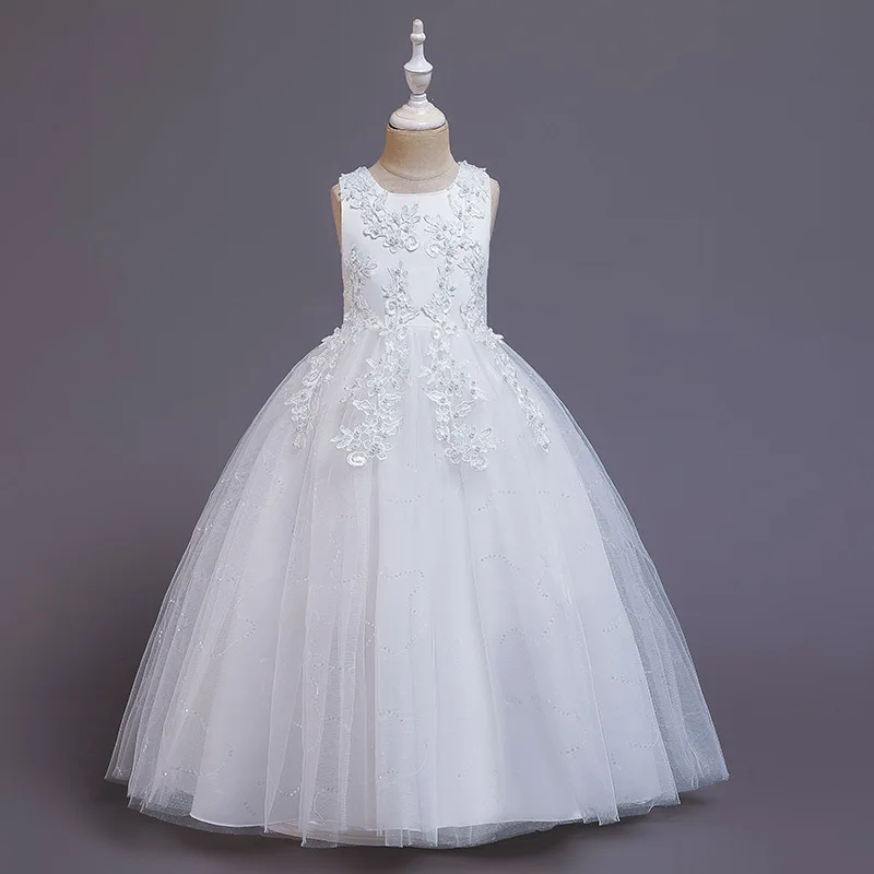 Детские платья для девочек белое розовое платье с вышивкой принцессы детское