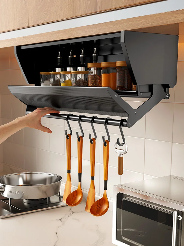 Kitchen Drop-down Storage Rack Wall Cupboard Seasoning Rack Seasoning Lower Hanging onto the Cabinet Folding Capsule Storage
Kitchen Drop-down Storage Rack Wall Cupboard Seasoning Rack Seasoning Lower Hanging onto the Cabinet Folding Capsule Storage