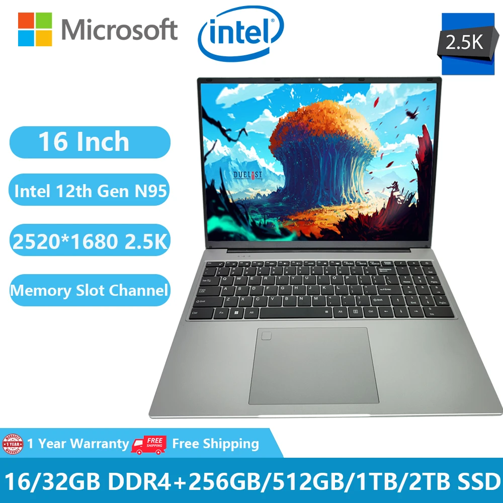 Greatium XU160 Gaming Laptops Windows 11 Notebook Netbook 16" 2.5K Ultra 12th Gen Intel Alder N95 32GB DDR4 2TB WiFi Ultrabook
Greatium XU160 Gaming Laptops Windows 11 Notebook Netbook 16" 2.5K Ultra 12th Gen Intel Alder N95 32GB DDR4 2TB WiFi Ultrabook