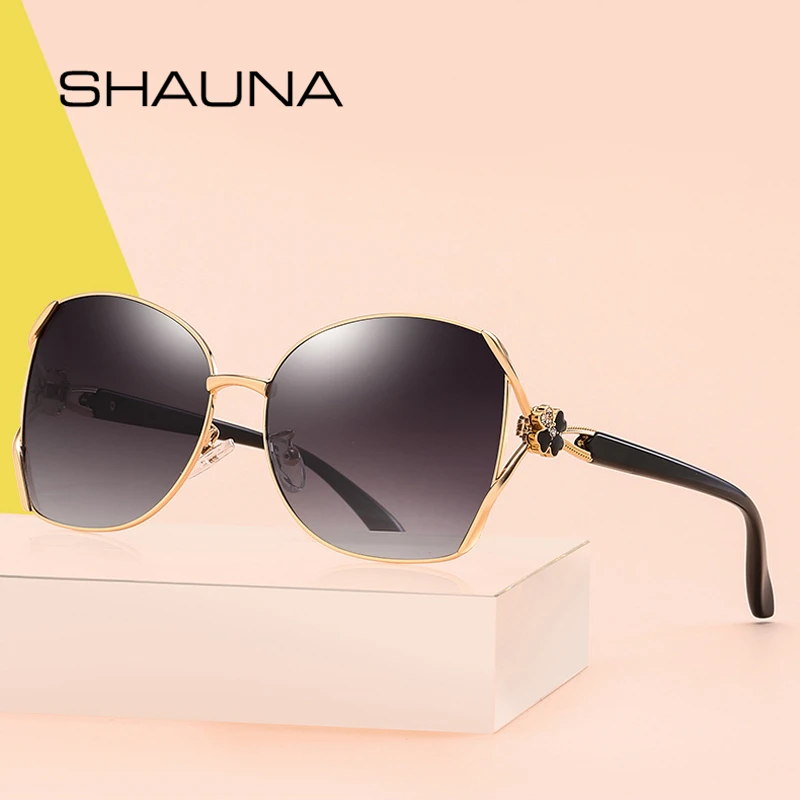 SHAUNA New Arrival Fashion Women Oversized Round Polarized Sunglasses Trending Gradient Lens Clover Decoration Driving Glasses
SHAUNA New Arrival Fashion Women Oversized Round Polarized Sunglasses Trending Gradient Lens Clover Decoration Driving Glasses