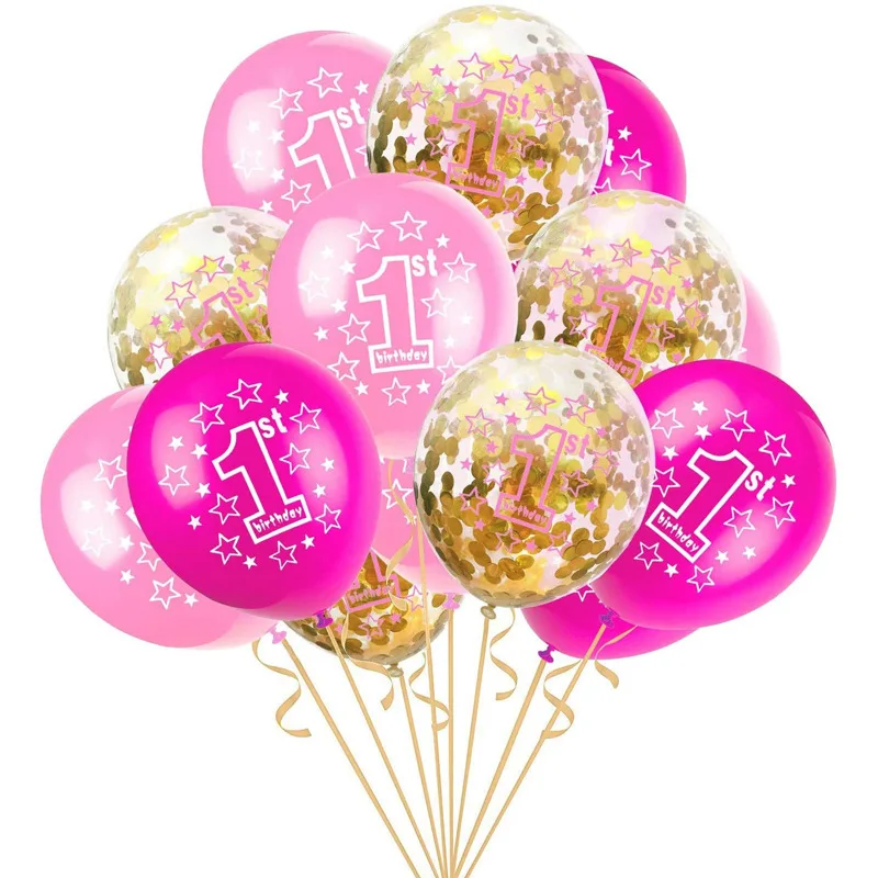 15pcs Birthday Balloons 1 Year Old Girl Confetti Latex Baloon Boy Girl 1 Year Old First Birthday Party Decorations Baby Shower
15pcs Birthday Balloons 1 Year Old Girl Confetti Latex Baloon Boy Girl 1 Year Old First Birthday Party Decorations Baby Shower