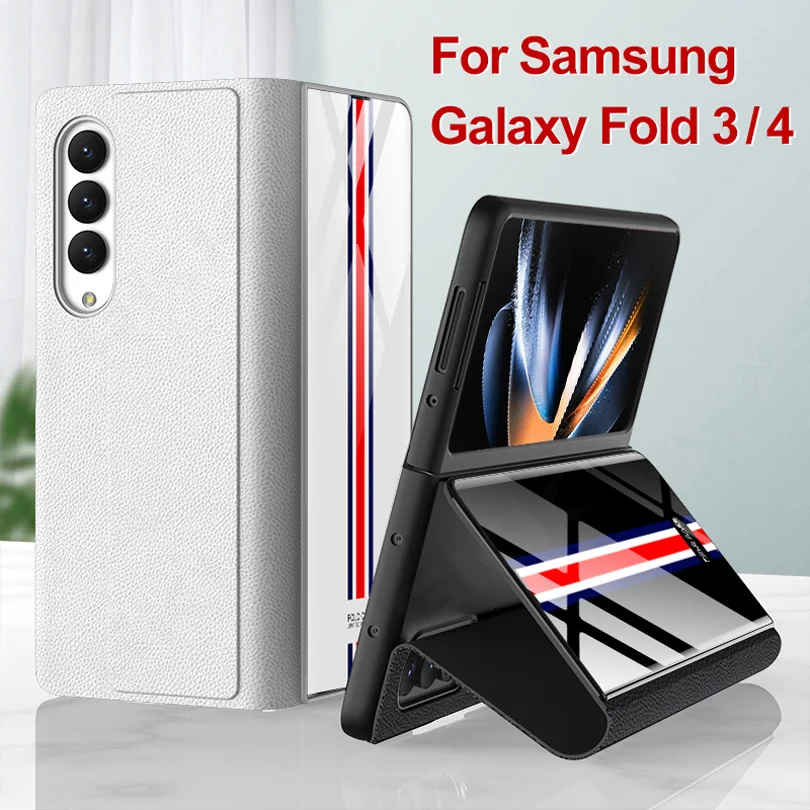 GKK Luxury Leather Flip Stand Hard Case For Samsung Galaxy Z Fold 4 5G Painted Tempered Glass Cover For Galaxy Z Fold4 Flip Case
GKK Luxury Leather Flip Stand Hard Case For Samsung Galaxy Z Fold 4 5G Painted Tempered Glass Cover For Galaxy Z Fold4 Flip Case