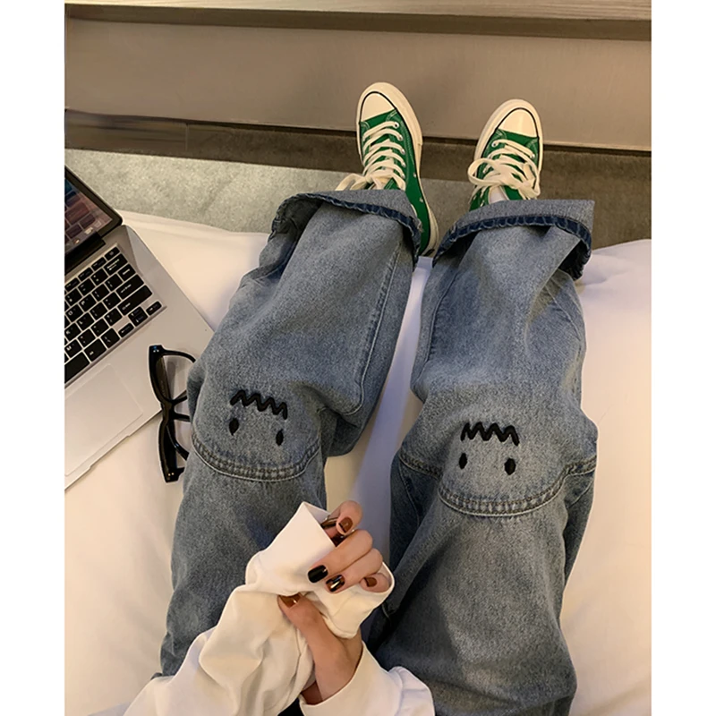 Topstitch Decoration Jeans Women's High Waist Straight Fashion Pants Streetwear Vintage Casual Wide Leg Denim Trouser Female
Topstitch Decoration Jeans Women's High Waist Straight Fashion Pants Streetwear Vintage Casual Wide Leg Denim Trouser Female