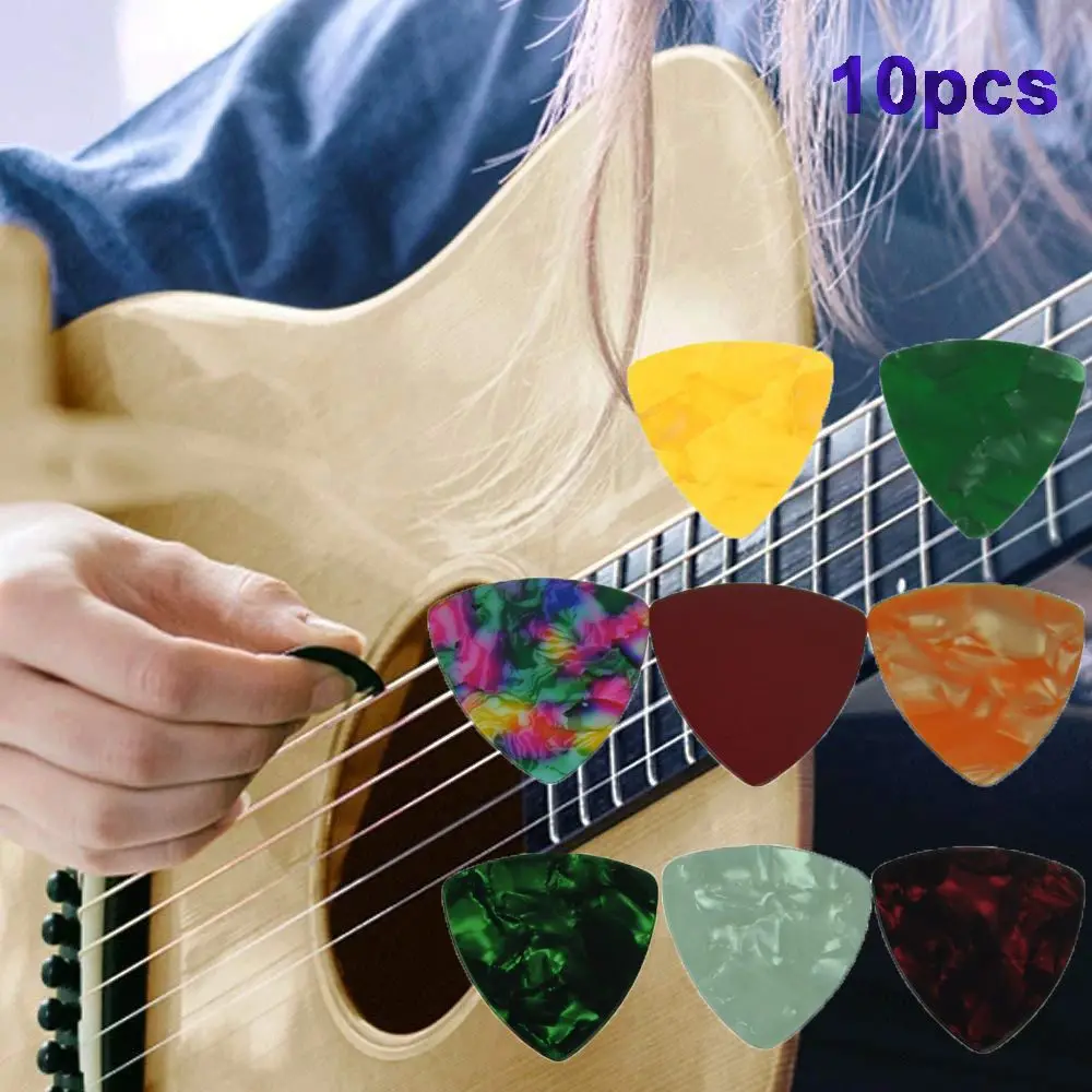10pcs Guitar Picks 0.46mm Non-Slip Celluloid Guitar Accessories Ukulele Corners Shrapnel Random Colors
10pcs Guitar Picks 0.46mm Non-Slip Celluloid Guitar Accessories Ukulele Corners Shrapnel Random Colors