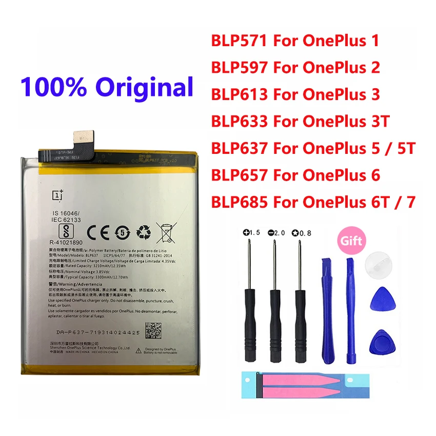 100% Original High Quality Replacement Battery For Oneplus 1+ One plus 1 2 3 1+3 One Plus 3 3T 5 5T 6 6T 7 Batteries
100% Original High Quality Replacement Battery For Oneplus 1+ One plus 1 2 3 1+3 One Plus 3 3T 5 5T 6 6T 7 Batteries