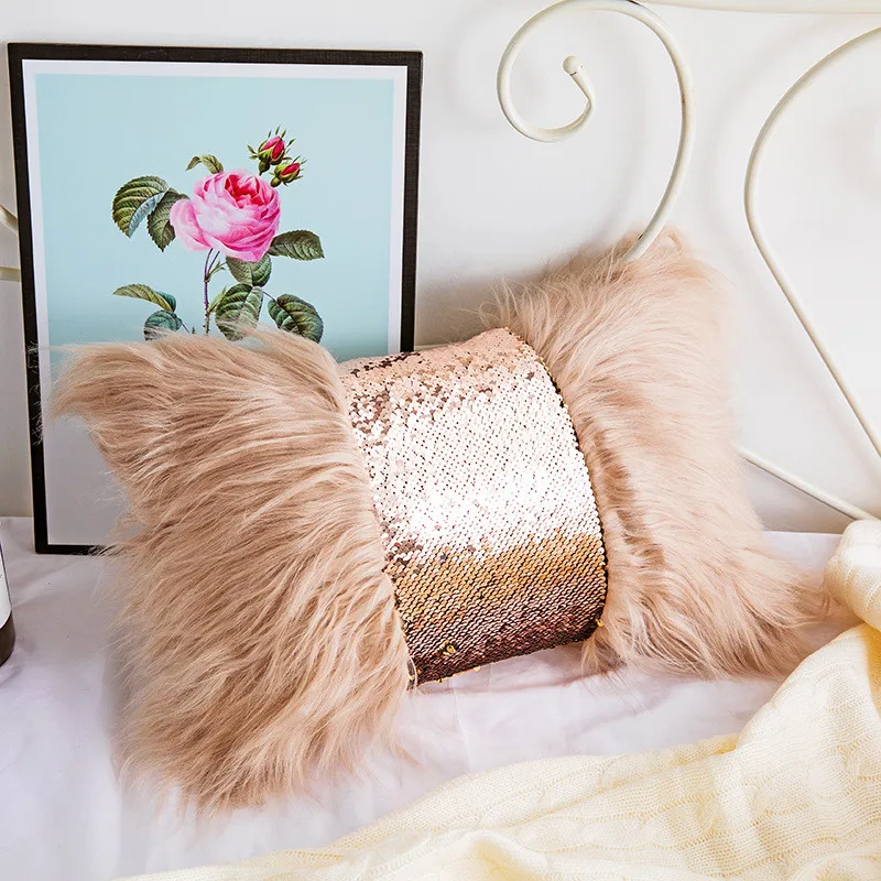 Plush Sequin Bow Cushion Cover Korean Sweet Style Home Pillow Case Bed Room Pillowcases Decoration Sofa Throw Pillow Covers
Plush Sequin Bow Cushion Cover Korean Sweet Style Home Pillow Case Bed Room Pillowcases Decoration Sofa Throw Pillow Covers