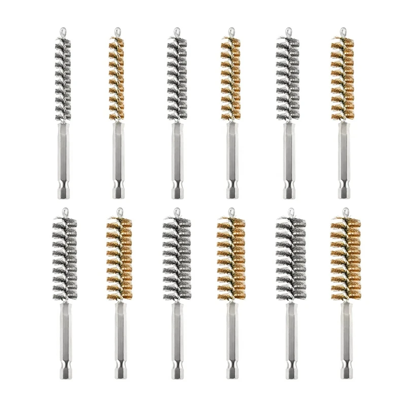 12 PCS Wire Bore Brush Wire Twisted Brush Stainless Steel For Drill Impact Driver In 6 Sizes
12 PCS Wire Bore Brush Wire Twisted Brush Stainless Steel For Drill Impact Driver In 6 Sizes
