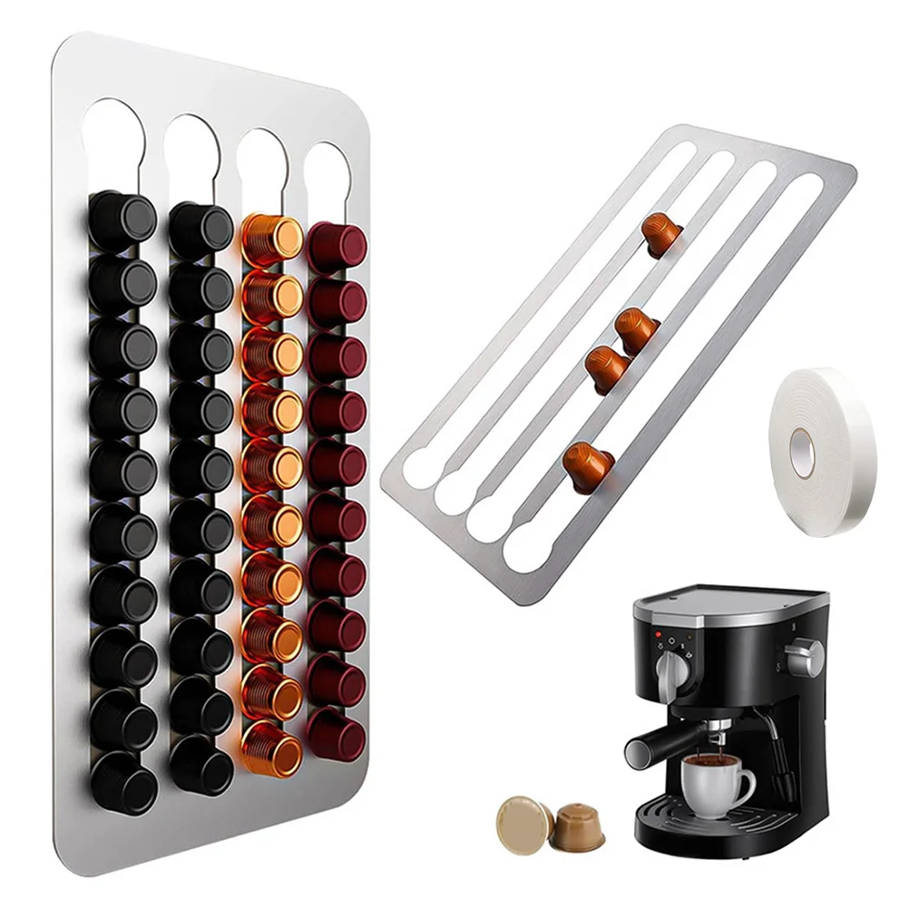 Coffee Capsule Holder For Nespresso 41*22cm Stainless Steel Wall Mounted Coffee Capsule Organizer Kitchen Accessories
Coffee Capsule Holder For Nespresso 41*22cm Stainless Steel Wall Mounted Coffee Capsule Organizer Kitchen Accessories