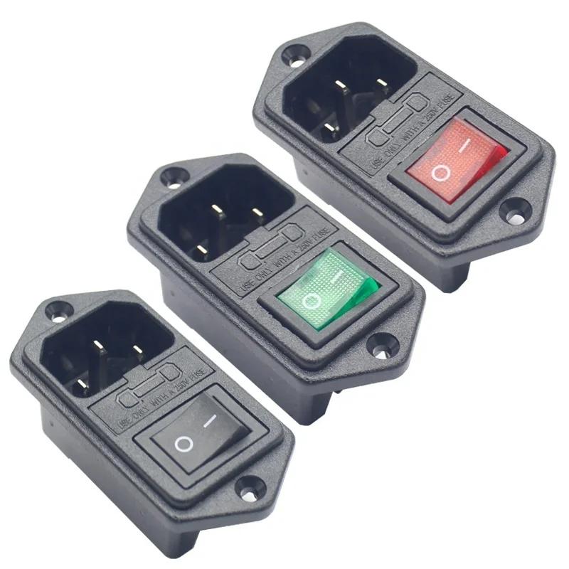 Power Rocker Switch IEC 3 Pin 320 C14 Inlet Power Sockets Switch Connector Plug 10A 250V
Power Rocker Switch IEC 3 Pin 320 C14 Inlet Power Sockets Switch Connector Plug 10A 250V