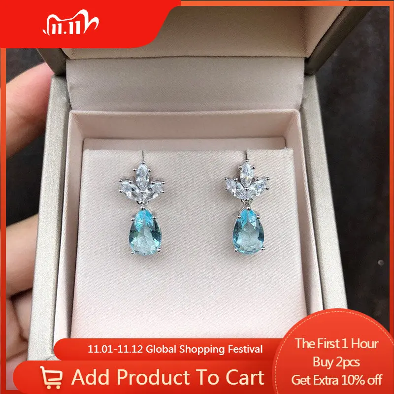 New Earring Light Blue Water Drops Earrings Noble Elegant Women's Earrings Luxury Party Wedding Accessories Gift
New Earring Light Blue Water Drops Earrings Noble Elegant Women's Earrings Luxury Party Wedding Accessories Gift