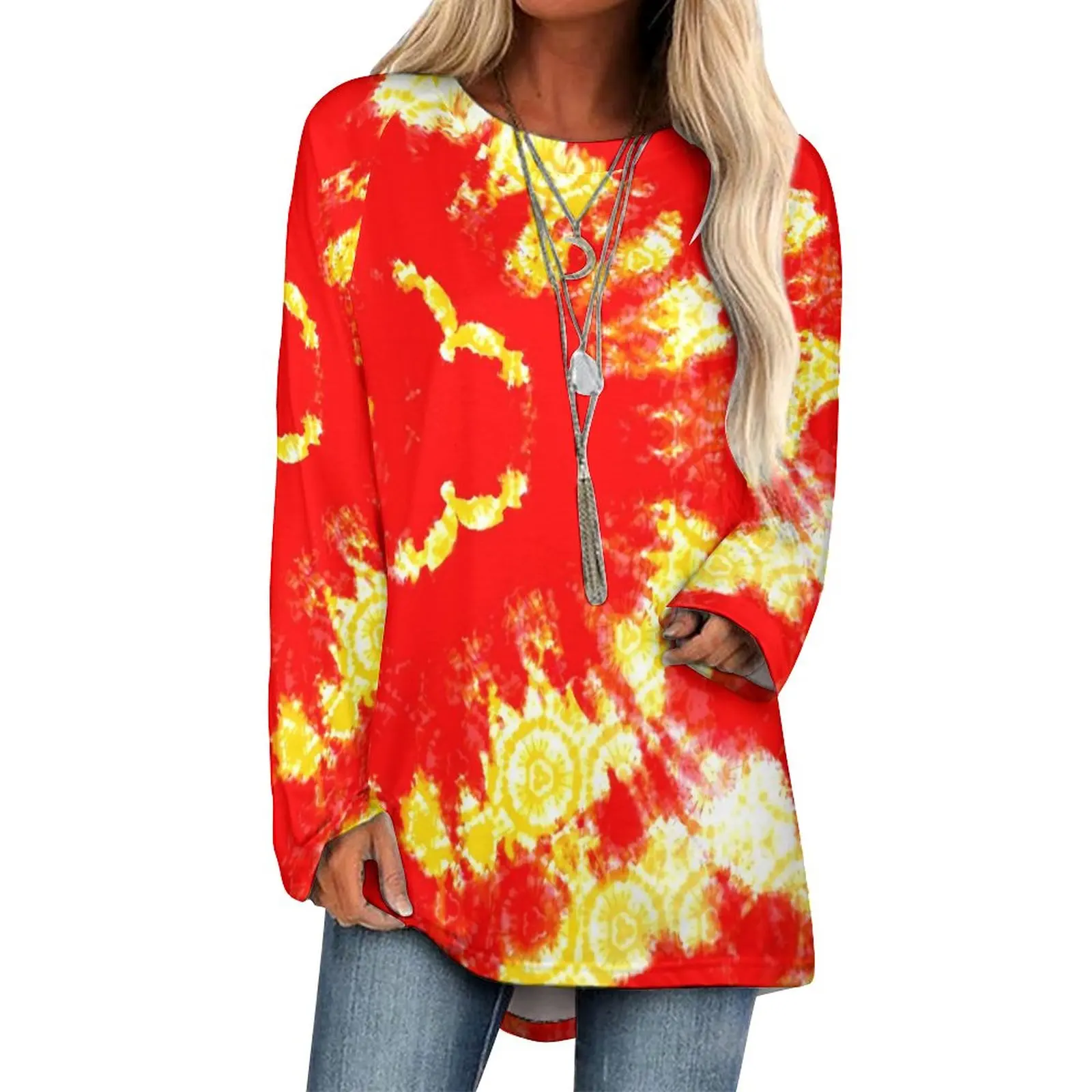 Tie Dye Dreams T Shirt Red And Yellow Modern Long Sleeve T Shirts Ladies Street Style Tshirt Oversize Printed Clothes
Tie Dye Dreams T Shirt Red And Yellow Modern Long Sleeve T Shirts Ladies Street Style Tshirt Oversize Printed Clothes