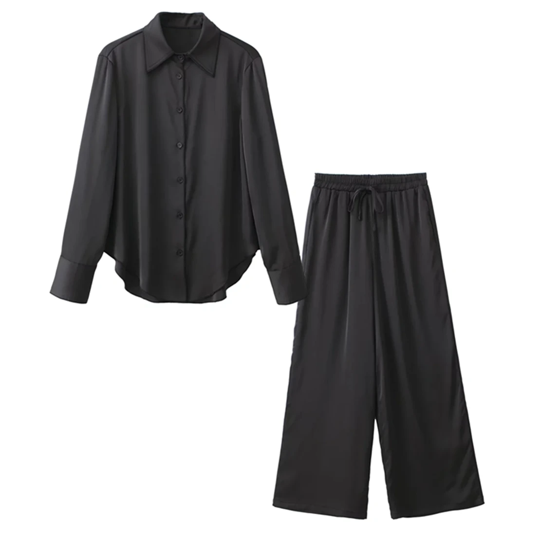 Withered 2022 Ins Fashion Blogger Satin Silk Vintage Kimono Loose Boyfriend Black Shirt Casual Blouse Harem Pants Women Sets
Withered 2022 Ins Fashion Blogger Satin Silk Vintage Kimono Loose Boyfriend Black Shirt Casual Blouse Harem Pants Women Sets