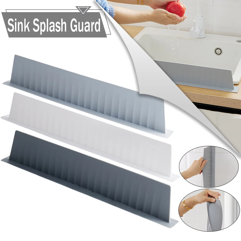 Kitchen Sink Countertop Splash Guard Reusable Sink Splash Guard Home Suction Cup Plate Splash Sink Guard Baffle 
Kitchen Sink Countertop Splash Guard Reusable Sink Splash Guard Home Suction Cup Plate Splash Sink Guard Baffle