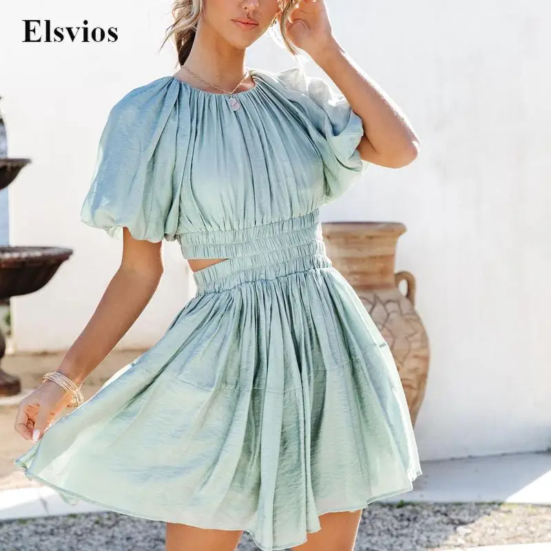 Летнее элегантное мини-платье с пышными короткими рукавами, сексуальное женское пляжное платье с вырезами, весенние модные однотонные шифоновые плиссированные праздничные платья
Летнее элегантное мини-платье с пышными короткими рукавами, сексуальное женское пляжное платье с вырезами, весенние модные однотонные шифоновые плиссированные праздничные платья