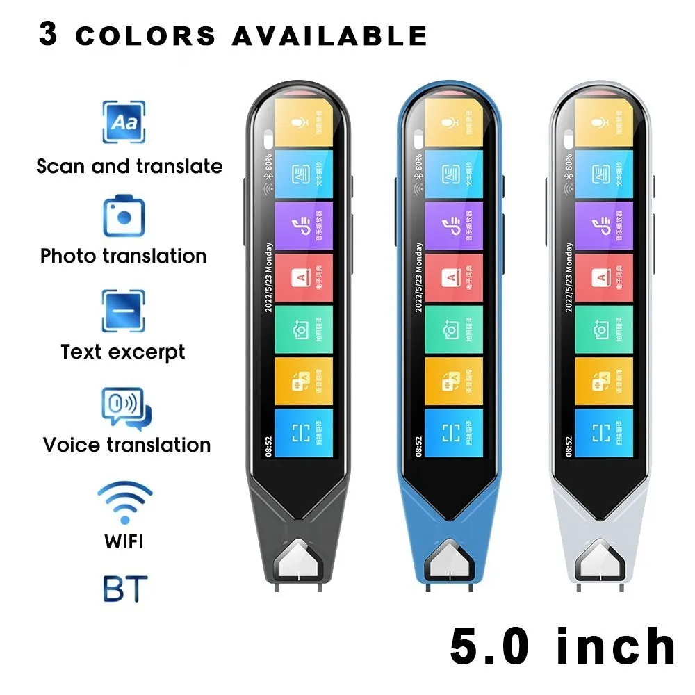 

2023 MD08 Smart Voice Translator 5.0" Screen Dictionary Translation Pen Scanner Text Scanning Translator Device 116 Languages