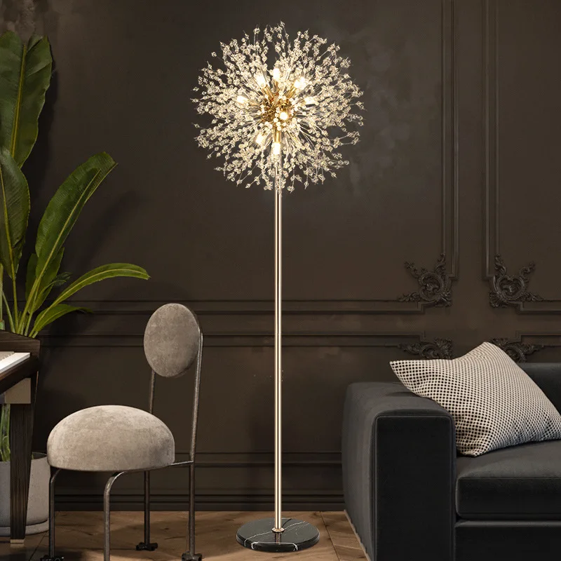 Luxury Crystal Led Floor Lamp In Gold Chrome Color Dandelion Standing Light for Living Room Bedroom Home Decoration
Luxury Crystal Led Floor Lamp In Gold Chrome Color Dandelion Standing Light for Living Room Bedroom Home Decoration