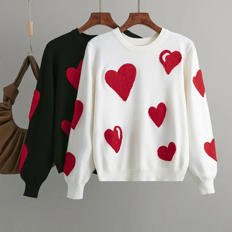2023 Autumn and Winter New Women's Small Crowd Design Sense Love Sweater Fashion Network Red Leisure Flocking Pullover Sweater
2023 Autumn and Winter New Women's Small Crowd Design Sense Love Sweater Fashion Network Red Leisure Flocking Pullover Sweater