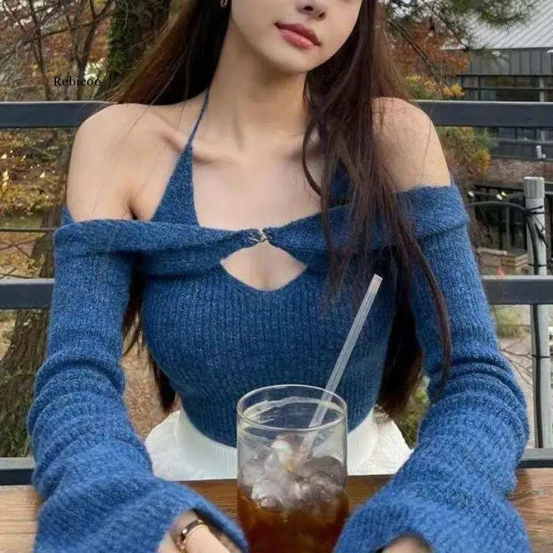 One Size 2022 Women New Woolen's Short with Long Sleeve Top Inside One Shoulder Hanging Neck Backless Knitted Bottom Vest Women
One Size 2022 Women New Woolen's Short with Long Sleeve Top Inside One Shoulder Hanging Neck Backless Knitted Bottom Vest Women