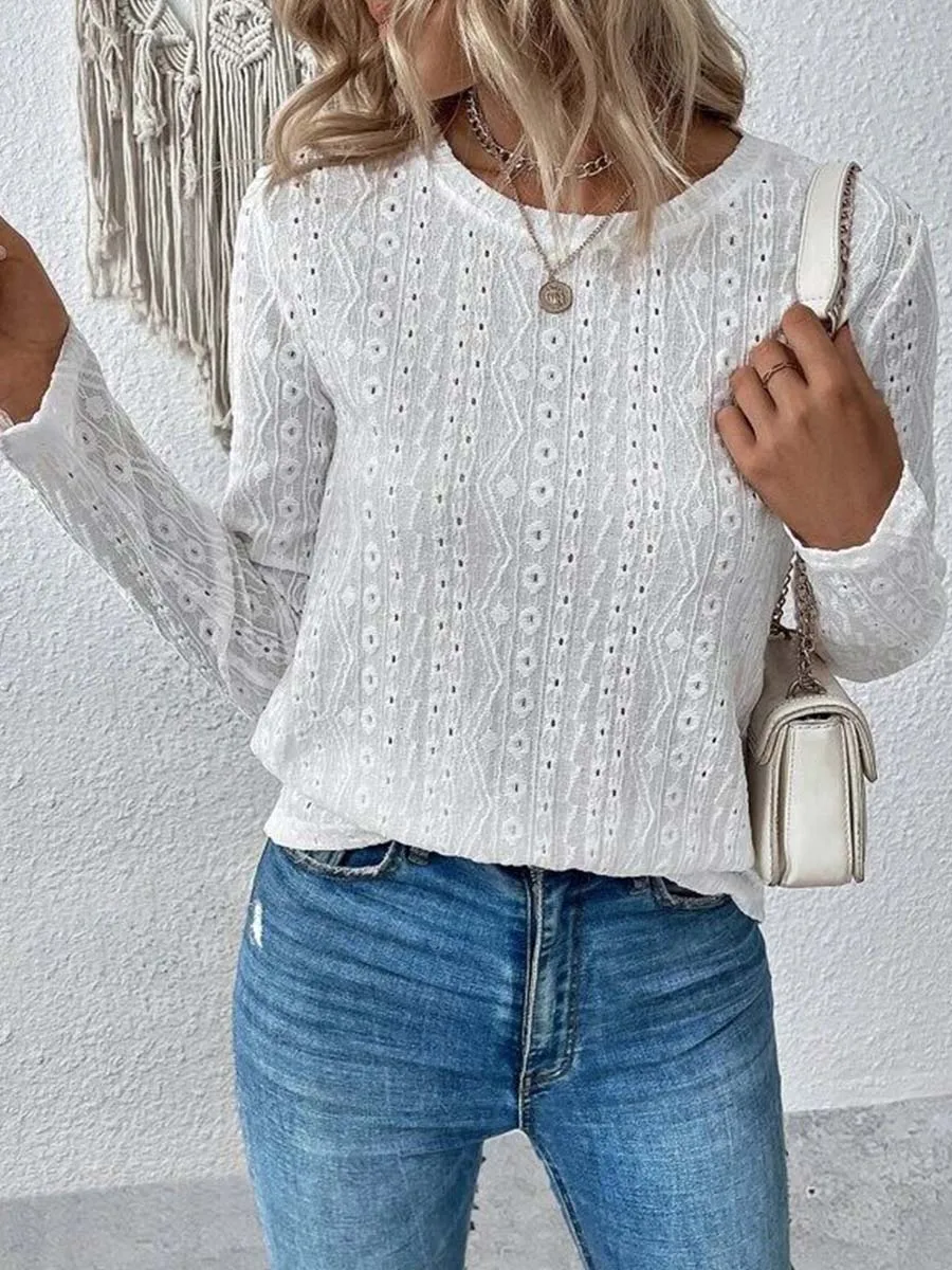 Basic Leisure Blouse Women Commuter Top Solid Round Neck Pullover Long Sleeve Spring Autumn Female T-Shirts Mujer Tees
Basic Leisure Blouse Women Commuter Top Solid Round Neck Pullover Long Sleeve Spring Autumn Female T-Shirts Mujer Tees