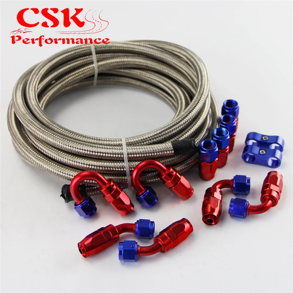 AN6 5M Stainless Steel /Nylon Braided Oil Line / Hose +Fitting Hose End Adaptor Kit Silver/Black
AN6 5M Stainless Steel /Nylon Braided Oil Line / Hose +Fitting Hose End Adaptor Kit Silver/Black