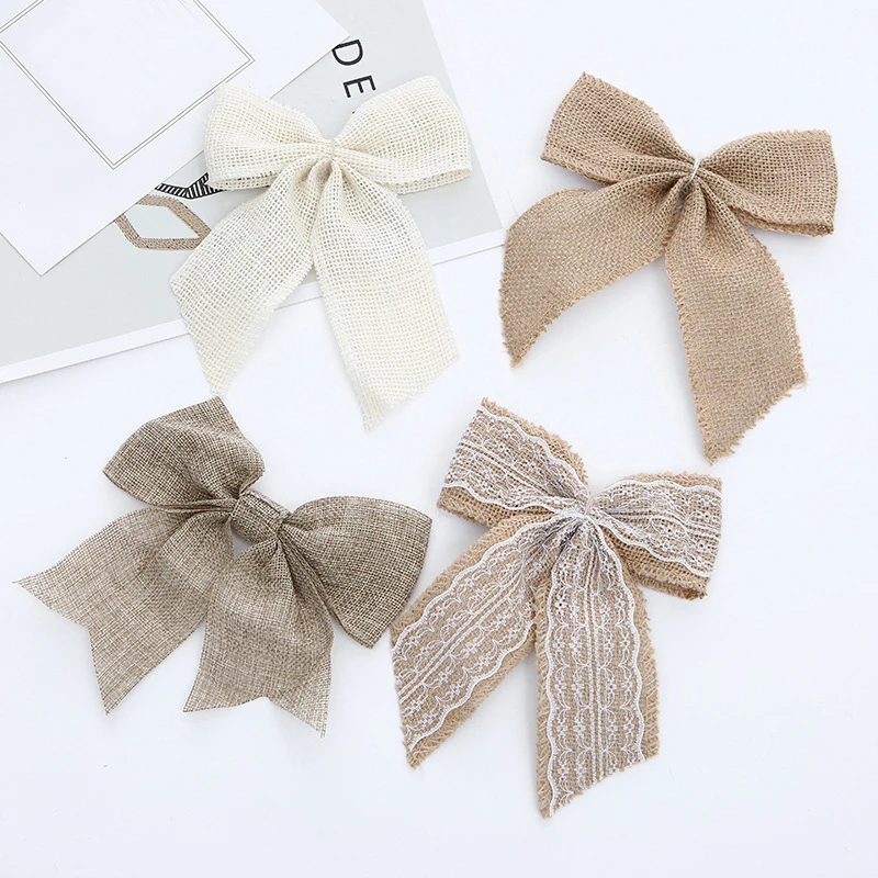 1PC Natural Jute Burlap Hessian Bows Lace Ribbon Trim Rustic Wedding Decor Party Decor Bowknot DIY Gifts Box Packaging New 
1PC Natural Jute Burlap Hessian Bows Lace Ribbon Trim Rustic Wedding Decor Party Decor Bowknot DIY Gifts Box Packaging New