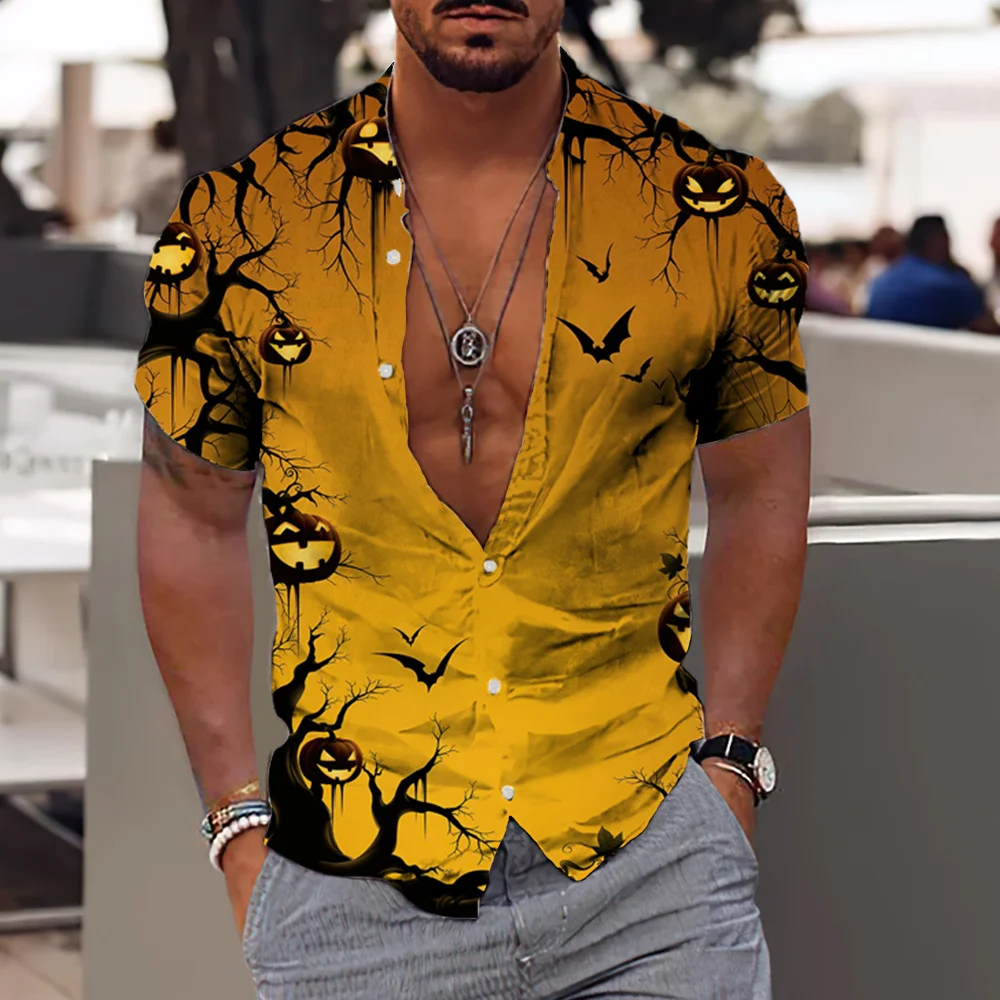 Vintage Halloween Men's Shirt 3D Printed V-Neck Buttons Hawaiian Shirts Tops Harajuku Casual Short Sleeve Oversized Streetwear
Vintage Halloween Men's Shirt 3D Printed V-Neck Buttons Hawaiian Shirts Tops Harajuku Casual Short Sleeve Oversized Streetwear