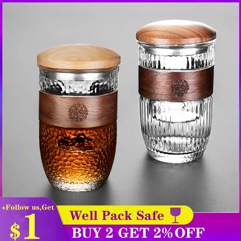HMLOVE Frosted Glass Transparent Teacups Wood Cover High Boron Silicon Cup With Strainers Tea Ceremony Travel Teawear Sets
HMLOVE Frosted Glass Transparent Teacups Wood Cover High Boron Silicon Cup With Strainers Tea Ceremony Travel Teawear Sets