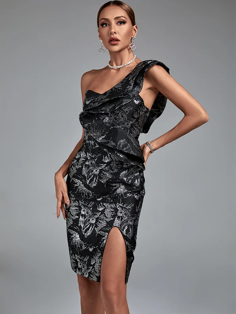 Jacquard Evening Party Dress Women Black Bodycon Dress Elegant Sexy Ruffle One Shoulder Birthday Club Ouftits 2022 Summer New
Jacquard Evening Party Dress Women Black Bodycon Dress Elegant Sexy Ruffle One Shoulder Birthday Club Ouftits 2022 Summer New