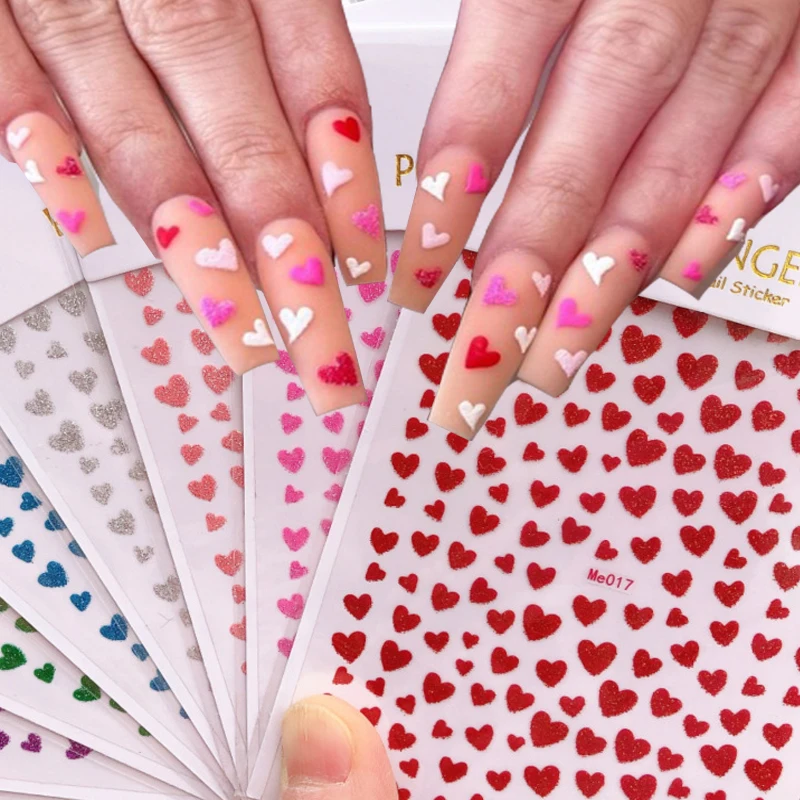 3D наклейка на ногти в виде сердца на День святого Валентина, красные, белые, серебряные наклейки в форме сердца, самоклеящиеся слайдеры, аксе... 
3D наклейка на ногти в виде сердца на День святого Валентина, красные, белые, серебряные наклейки в форме сердца, самоклеящиеся слайдеры, аксе...