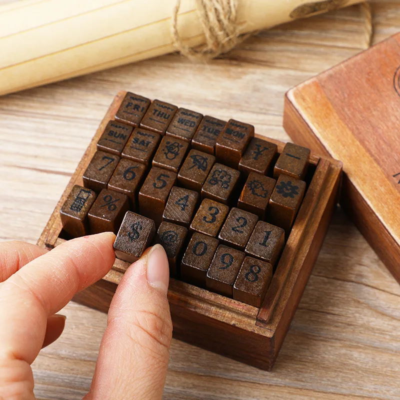 28pcs Number Alphabet Stamps Vintage Wooden Rubber Letter Retro Seals Set Journals Craft Card DIY Scrapbooking Diary Gifts
28pcs Number Alphabet Stamps Vintage Wooden Rubber Letter Retro Seals Set Journals Craft Card DIY Scrapbooking Diary Gifts