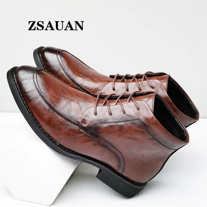Formal Men Leather Boots ZSAUAN Pointed Toe Men Boots British Men Boots Ankle With Shoelace Botines Business
Formal Men Leather Boots ZSAUAN Pointed Toe Men Boots British Men Boots Ankle With Shoelace Botines Business