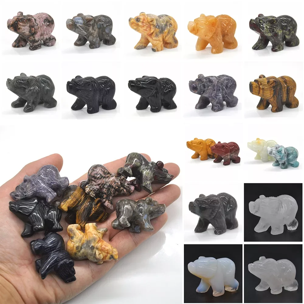 1PC Bear Statue Natural Amethyst Tiger Eye Rose Quartz Healing Crystal Animal Hand Carved Stone Figure Ornament Home Decor
1PC Bear Statue Natural Amethyst Tiger Eye Rose Quartz Healing Crystal Animal Hand Carved Stone Figure Ornament Home Decor