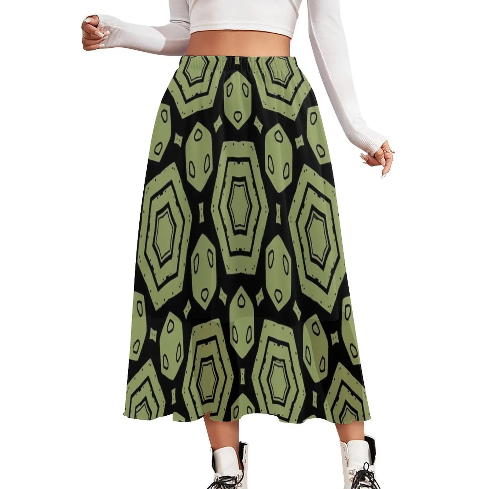 Moss Green Print Skirt Hexagon Shape Beach Boho Skirts Summer Fashion Elastic Waist Chiffon Pattern Oversized Casual Skirt
Moss Green Print Skirt Hexagon Shape Beach Boho Skirts Summer Fashion Elastic Waist Chiffon Pattern Oversized Casual Skirt