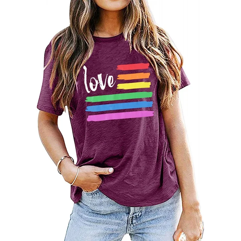 Gay Pride Shirt Women Funny Rainbow Love Graphic T-Shirt Equality Tee Casual Short Sleeve Tops 
Gay Pride Shirt Women Funny Rainbow Love Graphic T-Shirt Equality Tee Casual Short Sleeve Tops