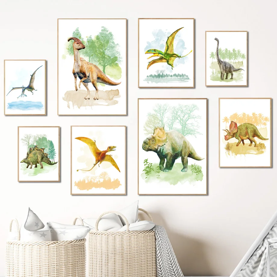 Watercolor Jungle Dinosaur Nursery Cartoon Wall Art Canvas Painting Nordic Posters And Prints Wall Pictures Kids Boy Room Decor
Watercolor Jungle Dinosaur Nursery Cartoon Wall Art Canvas Painting Nordic Posters And Prints Wall Pictures Kids Boy Room Decor