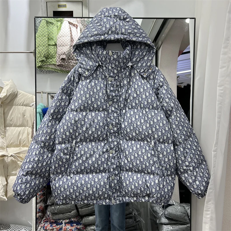 Winter Women Down Jacket Fashion Print Removable Hooded White Duck Down Coat Parka Feather Outwear Casual Pink Blue Female Coats
Winter Women Down Jacket Fashion Print Removable Hooded White Duck Down Coat Parka Feather Outwear Casual Pink Blue Female Coats