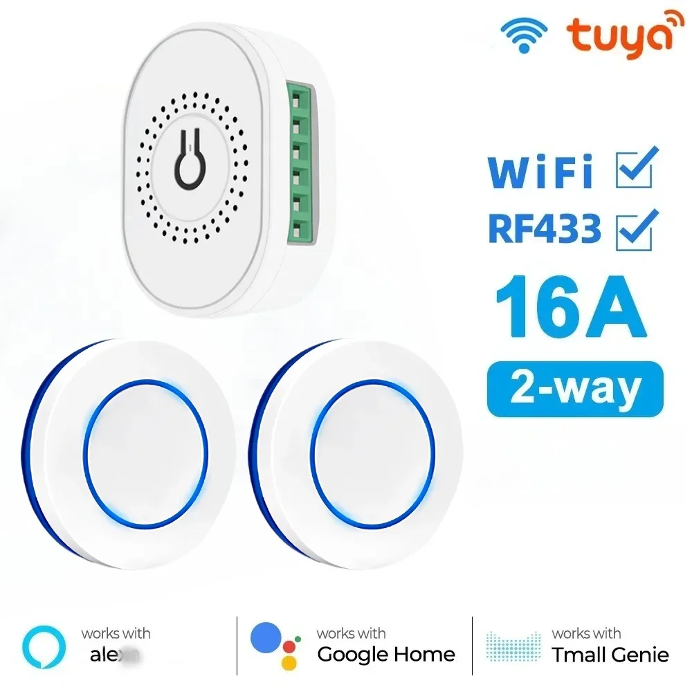Модуль умного переключателя Tuya RF433 Wi-Fi 16A, мини-релейный приемник, контроллер автоматизации умного дома «сделай сам», работа с голосовым управлением Google
Модуль умного переключателя Tuya RF433 Wi-Fi 16A, мини-релейный приемник, контроллер автоматизации умного дома «сделай сам», работа с голосовым управлением Google