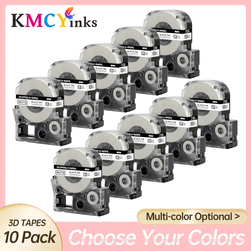 KMCYinks 10PK SS12KW 12mm Label Tape Compatible for Epson Label Printer LW-K200BL K420 LW300 LW400 LW600P LW700 LW900 LC-4WBN 
KMCYinks 10PK SS12KW 12mm Label Tape Compatible for Epson Label Printer LW-K200BL K420 LW300 LW400 LW600P LW700 LW900 LC-4WBN