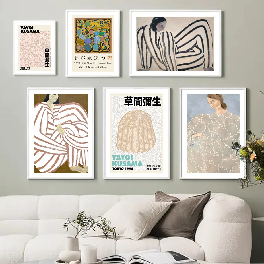 Yayoi Kusama Striped clothes Girl Abstract Nordic Posters And Prints Wall Art Canvas Painting Decor Pictures For Bedroom Room
Yayoi Kusama Striped clothes Girl Abstract Nordic Posters And Prints Wall Art Canvas Painting Decor Pictures For Bedroom Room