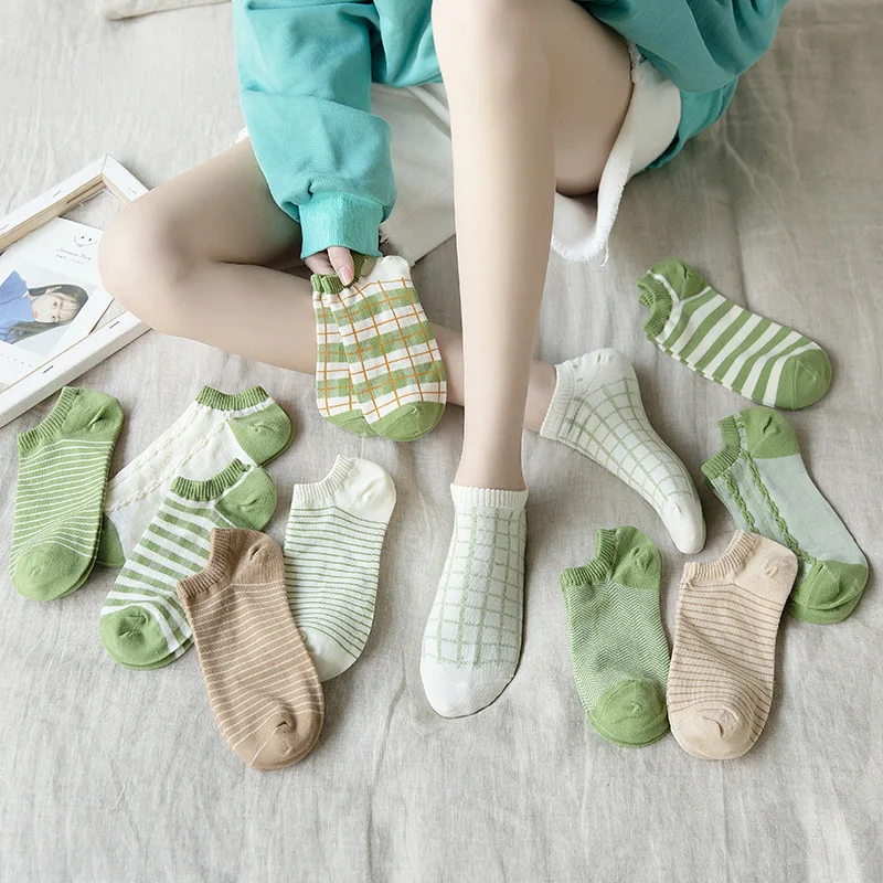 Japanese Style Woman Clothes Socks Women's Fresh Kawaii Simple Harajuku Matcha Green Versatile Lattice Short Tube Cotton
Japanese Style Woman Clothes Socks Women's Fresh Kawaii Simple Harajuku Matcha Green Versatile Lattice Short Tube Cotton
