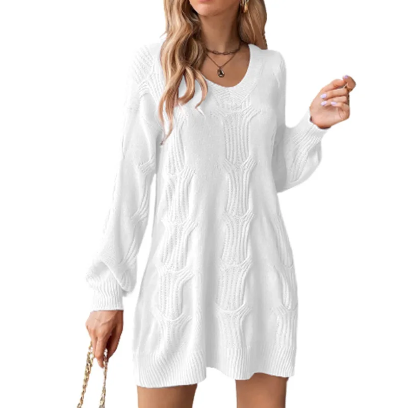 Women Sweater Spring Autumn Knitted Solid Color Pullover Knitted Sweater Women's Lantern Sleeve Loose Round Neck A Long Sweater
Women Sweater Spring Autumn Knitted Solid Color Pullover Knitted Sweater Women's Lantern Sleeve Loose Round Neck A Long Sweater