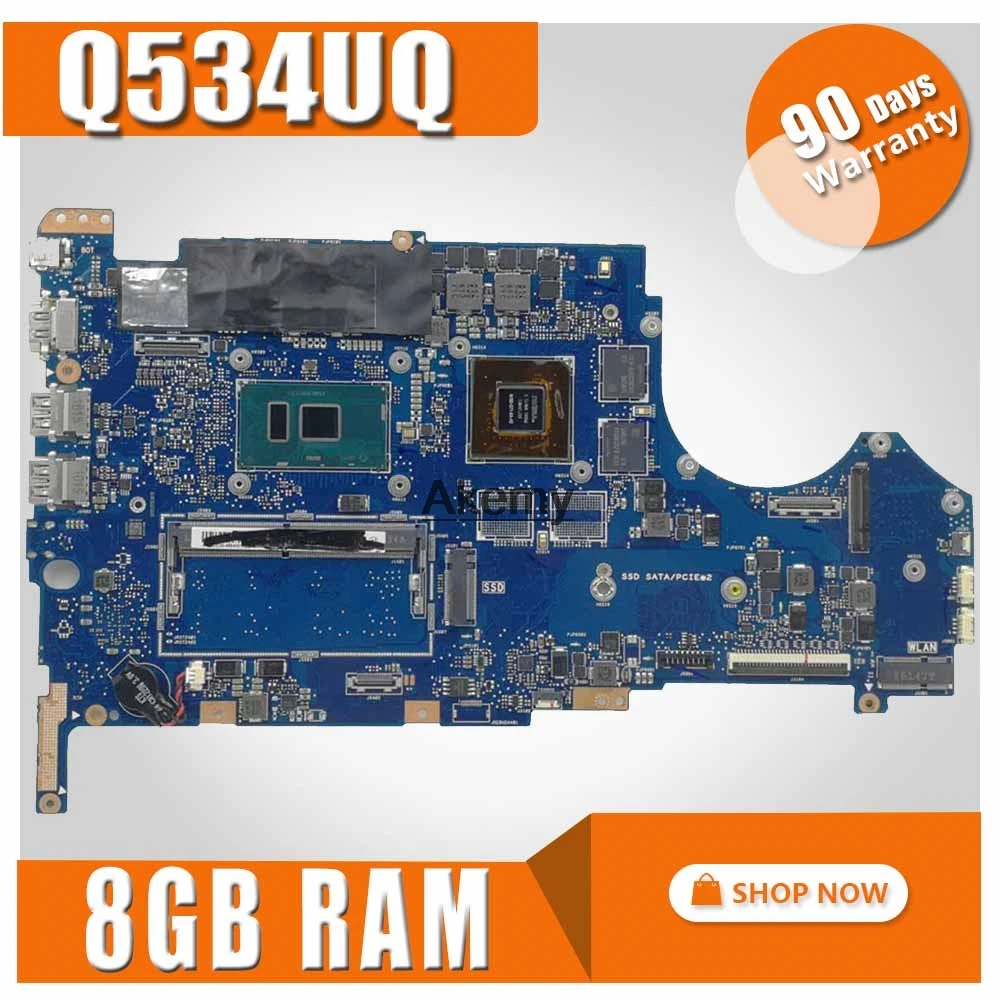 Laptop Motherboard For Asus Q534U Q534UX Q534UQ Q534UQK Mainboard with GTX940M/2GB Video card I7-6500U 8GB RAM
Laptop Motherboard For Asus Q534U Q534UX Q534UQ Q534UQK Mainboard with GTX940M/2GB Video card I7-6500U 8GB RAM