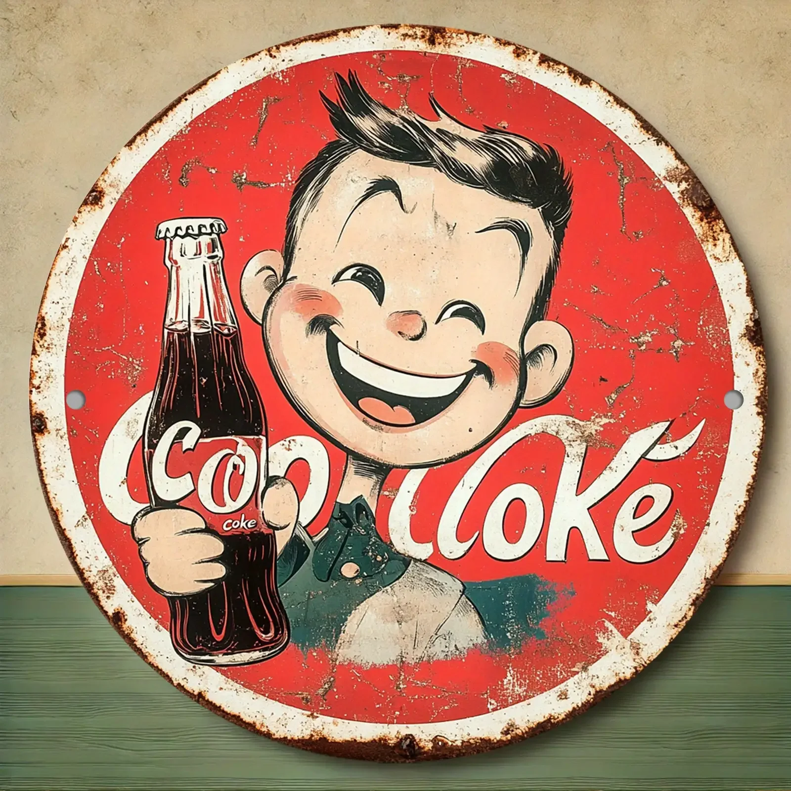 Круглая алюминиевая панель с рекламой Coca-Cola
Круглая алюминиевая панель с рекламой Coca-Cola