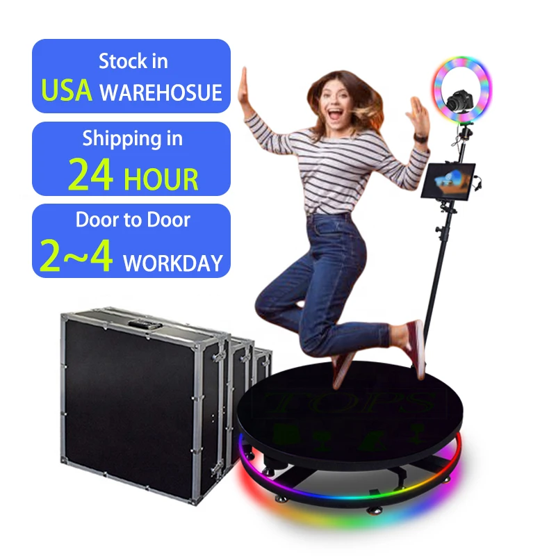 

3 Day Delivery USA Warehouse Stock Automatic Spinning 360 Video Photobooth Camera 360 Photo Booth With Ring Light